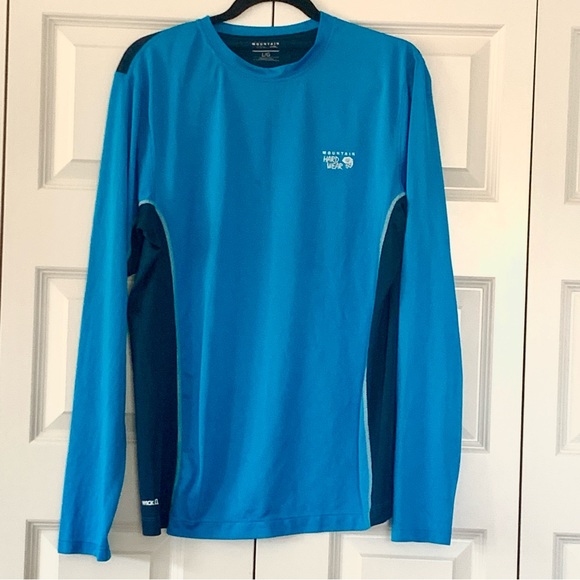 Mountain Hardware Men’s Blue Base Layer Long Sleeve Shirt Sz L - Picture 2 of 11